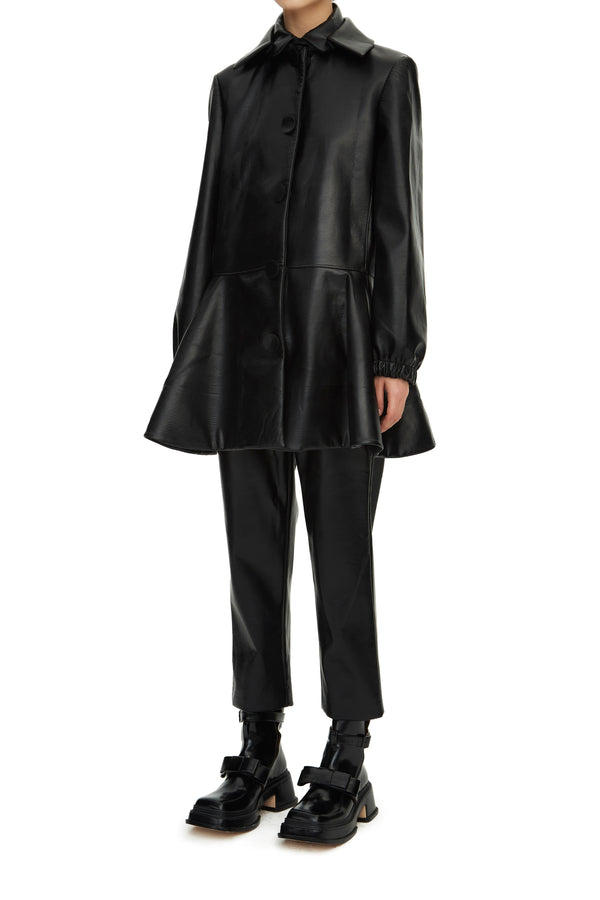 Shushutong double collar long coat aw21co07 black